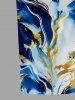 Robe ajustée à imprimé marbré tacheté Hawaii - Bleu profond 2X