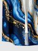 Marble Stained Stripes Print Buttons Pocket Hawaii Shirt For Men -  