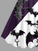 Halloween Bat Cross Colorblock Print Tank Dress(Adjustable Shoulder Strap) -  