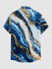 Marble Stained Stripes Print Buttons Pocket Hawaii Shirt For Men -  