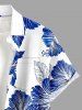 Chemise hawaïenne homme à imprimé feuilles et fleurs d'hibiscus, boutons et poche -  S