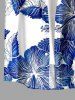 Chemise hawaïenne homme à imprimé feuilles et fleurs d'hibiscus, boutons et poche -  S