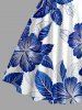 Hibiscus Flowers Leaf Print Crisscross Straps Bowknot Hawaii Tank Dress -  
