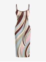 Robe hawaïenne Curve à imprimé colorblock - Brun XXS