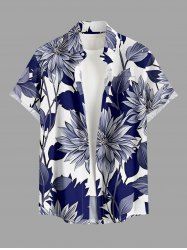 Chemise hawaïenne pour homme à imprimé fleurs et feuilles, avec boutons et poche - Concorde S