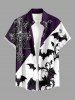 Halloween Bat Cross Colorblock Print Matching Hawaii Beach Outfit For Couples -  