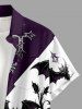 Halloween Bat Cross Colorblock Print Matching Hawaii Beach Outfit For Couples -  