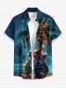 Coconut Tree Glitter Guitar Galaxy Print Matching Hawaii Beach Outfit For Couples -  