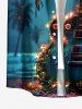 Coconut Tree Glitter Guitar Galaxy Print Matching Hawaii Beach Outfit For Couples -  