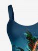 Coconut Tree Glitter Guitar Galaxy Print Matching Hawaii Beach Outfit For Couples -  