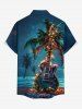 Coconut Tree Glitter Guitar Galaxy Print Matching Hawaii Beach Outfit For Couples -  