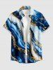 Marble Stained Stripes Print Matching Hawaii Beach Outfit For Couples -  
