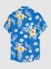 Tropical Leaf Hibiscus Flower Print Matching Hawaii Beach Outfit For Couples -  