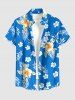 Tropical Leaf Hibiscus Flower Print Matching Hawaii Beach Outfit For Couples -  