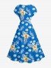 Tropical Leaf Hibiscus Flower Print Matching Hawaii Beach Outfit For Couples -  