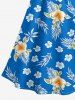 Tropical Leaf Hibiscus Flower Print Matching Hawaii Beach Outfit For Couples -  