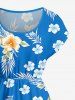 Tropical Leaf Hibiscus Flower Print Matching Hawaii Beach Outfit For Couples -  