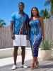 Curve Ombre Print Matching Hawaii Beach Outfit For Couples -  