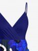 Flower Print Hawaii Surplice A Line Dress -  