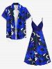 Flower Print Hawaii Surplice A Line Dress -  