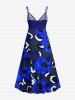 Flower Print Hawaii Surplice A Line Dress -  