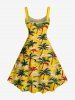 Robe débardeur hawaïenne à imprimé cocotier (bretelles réglables) - Deep Yellow XXS