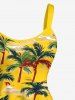 Robe débardeur hawaïenne à imprimé cocotier (bretelles réglables) - Deep Yellow XXS