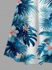 Flowers Tropical Leaf Print Cold Shoulder Crisscross Hawaii Maxi Dress -  