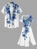 Hibiscus Flowers Leaf Watercolor Print Split Hawaii Midi Dress -  