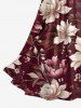 Flower Leaf Branch Print Hawaii Twist A Line Dress -  
