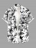 Tropical Leaf Hibiscus Flower Coconut Tree Skulls Print Matching Hawaii Beach Outfit For Couples -  