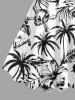 Tropical Leaf Hibiscus Flower Coconut Tree Skulls Print Matching Hawaii Beach Outfit For Couples -  