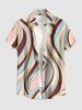 African Printed Matching Couple Outfit Curve Colorblock Hawaiian Set -  