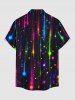 Tenue de plage hawaïenne assortie pour couple, imprimé galaxie coloré avec paillettes et rayons lumineux - Noir 