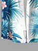 Flowers Tropical Leaf Print Matching Hawaii Beach Outfit For Couples -  