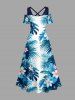 Flowers Tropical Leaf Print Matching Hawaii Beach Outfit For Couples -  