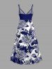 Flowers Leaf Print Matching Hawaii Beach Outfit For Couples -  
