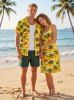 Coconut Tree Print Matching Hawaii Beach Outfit For Couples -  