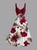 Flower Leaf Print Matching Hawaii Beach Outfit For Couples -  