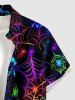 Chemise à boutons avec poche pour homme, imprimé insectes et toile d'araignée, dégradé coloré Halloween - Concorde M