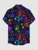 Chemise à boutons avec poche pour homme, imprimé insectes et toile d'araignée, dégradé coloré Halloween - Concorde M