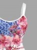 Robe débardeur hawaïenne à imprimé fleurs, feuilles et léopard (bretelles ajustables) - Rose clair XXS