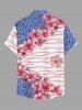 Flowers Leaf Leopard Print Buttons Pocket Hawaii Shirt For Men -  