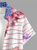 Flowers Leaf Leopard Print Buttons Pocket Hawaii Shirt For Men -  
