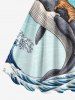 Robe débardeur hawaïenne à imprimé baleine, chat et vagues de mer (bretelles réglables) - Pers 5X