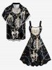Robe débardeur Halloween à imprimé crâne, squelette et griffe (bretelles réglables) - Noir M
