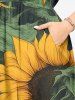 Robe midi hawaïenne à fente à imprimé feuilles de tournesol - Deep Yellow XXS