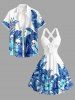 Skulls Flowers Tropical Leaf Print Crisscross Straps Bowknot Hawaii Tank Dress -  