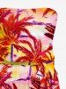 Coconut Tree Colorful Sky Print Pocket Hawaii Jumpsuit With Removable Belt and Shoulder Strap -  
