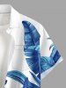 Chemise hawaïenne homme à imprimé crânes, fleurs et feuilles tropicales, boutons et poche - Bleu 6XL